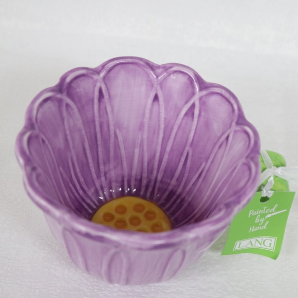 LANG by Design Group FLOWER SHAPED COFFEE MUG HAND PAINTED - 8oz. - PURPLE - NEW - Picture 4 of 5